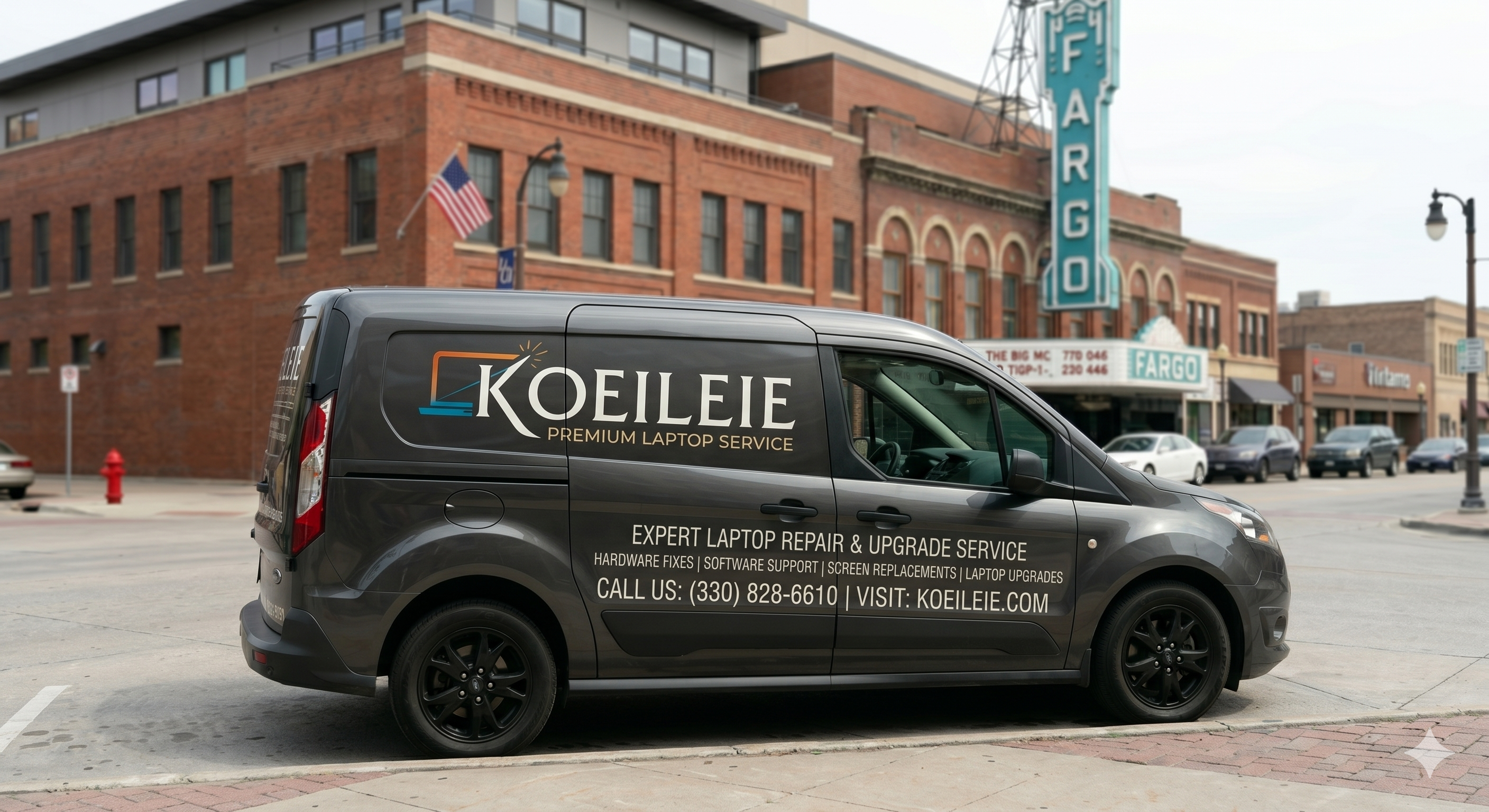 Koeileie premium laptop service van in Fargo